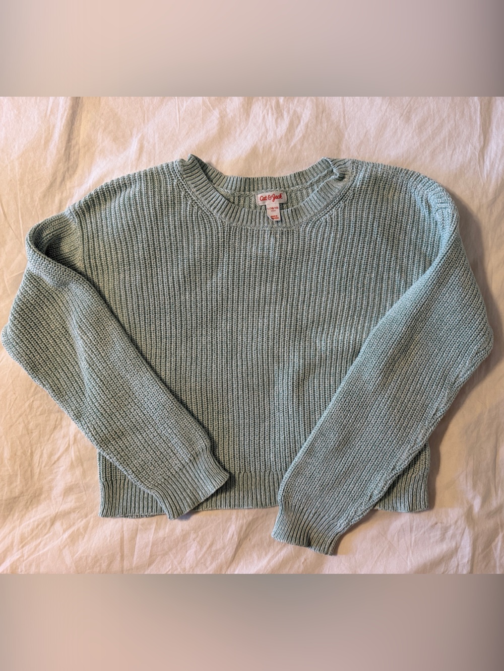Cat & Jack Light green/blue Knit Crewneck Sweater for girls